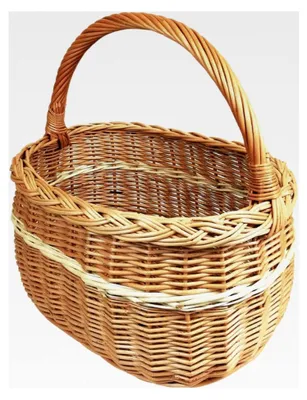 Produktbild von Weidenkorb, Einkaufskorb, Obst- oder Gemüsekorb, Pilzkorb, Picknickkorb 40 x 27 / H 23/40 cm