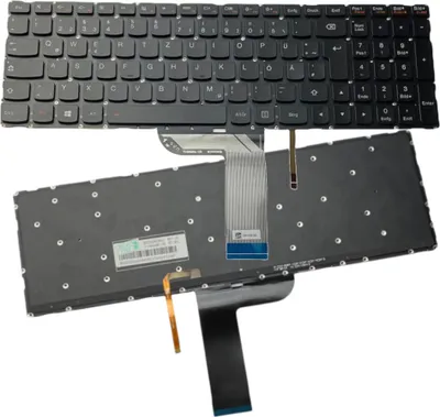 Produktbild von Trade-Shop Original Laptop Notebook Tastatur Keyboard Deutsch QWERTZ für Lenovo Yoga Laptops wie 500-15ISK / mit Hintergrundbeleuchtung, ohne Rahmen