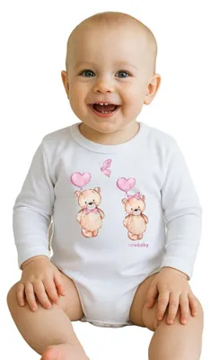 Produktbild von Babybody mit Aufdruck New Baby Love Bears, Gr. 56 (0-3m)