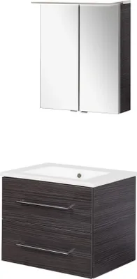 Produktbild von Fackelmann B.perfekt Badmöbel Set 3-teilig, 60 cm, Anthrazit, LED-Spiegelschrank
