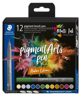 Produktbild von STAEDTLER MultiInk Pigment Arts brush pen 12er-Set Nature retail
