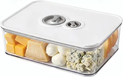 Produktbild von Käsedose - Luftdicht und stapelbar mit Datumsanzeige - Für Käse, Wurst und Schinken - 1250 ml - Transparent