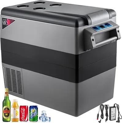 Produktbild von SucceBuy autochladnička, 55 l, kompresor, prenosná mini mraznička, elektrická chladnička do auta, kamiónu, karavanu, lode, na cesty, do prírody, na domáce použitie, 12/24 V DC a 110-240 V AC, strieborná