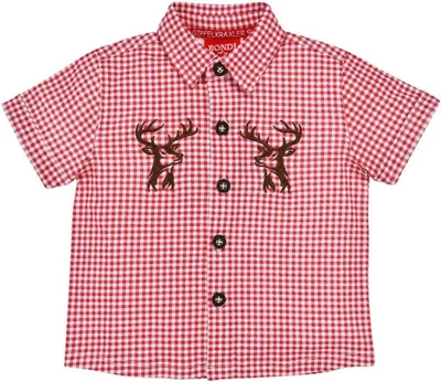 Produktbild von BONDI Jungen Hemd "Hirsch" 91720 | Rot Weiß kariert Größe: 80