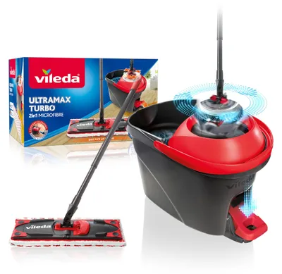 Immagine prodotto di Vileda Bodenwischer, accessori per la pulizia, set di mop Ultramax Turbo con manico telescopico