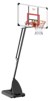 Produktbild von VEVOR Basketballkorb, 4-10 ft verstellbare Höhe tragbares Rückbrett-System, 44 Zoll Basketballkorb & Ziel, Basketball-Set für Kinder & Erwachsene mit Rädern, Ständer und befüllbarem Sockel, für drinnen/draußen