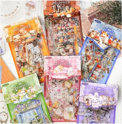 Imagen del producto de Juego de pegatinas para álbumes de recuerdos, con 90 unidades, 6 temas, para agendas tipo "bullet journal"