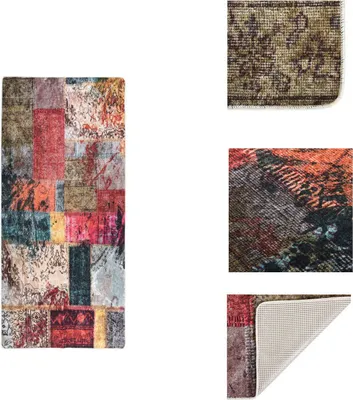 Produktbild von vidaXL Teppich Waschbar Patchwork 80x300 cm Mehrfarbig Rutschfest -  Teppiche