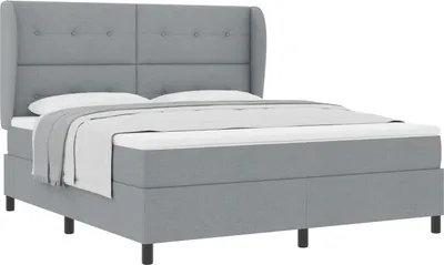 Immagine prodotto di vidaXL Letto a molle con testiera grigio chiaro 180 x 200 cm in tessuto
