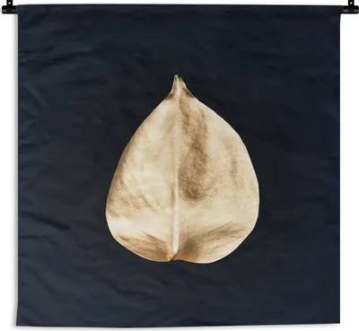 Produktbild von MuchoWow® Wandteppich Wandbehang Blätter - Schwarz und Gold - Schwarz - Gold - Luxus 150x150 cm Tapisserie Dekoration Wandtuch - Wohnaccessoires - Modernes