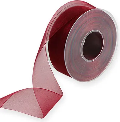 Produktbild von Organzaband Bordeaux 40mm x 50m Geschenkband Dekoration