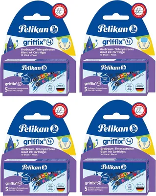 Productafbeelding van Pelikan 4001 Griffix grote inktpatronen 2 - Set van 5 - Blisterverpakking (10 stuks) (10 stuks (4-pack))