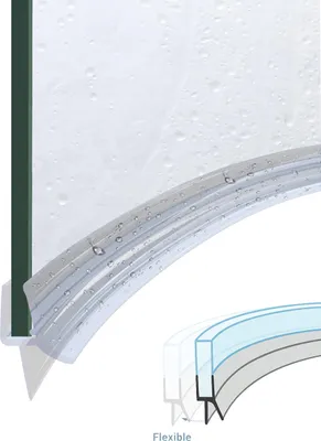 Produktbild von 100cm Duschdichtung für halbrunde Kabinen Duschkabinendichtung DK13 (6mm-7mm)