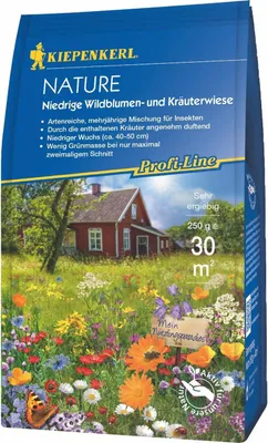 Produktbild von Kiepenkerl Profi-Line Nature Niedrige Wildblumen- und Kräuterwiese, 0,25 kg 30 m²