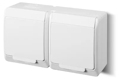 Zdjęcie produktu dla Elektroplast Socket Hermes 2Pl White Ip44 0325-02