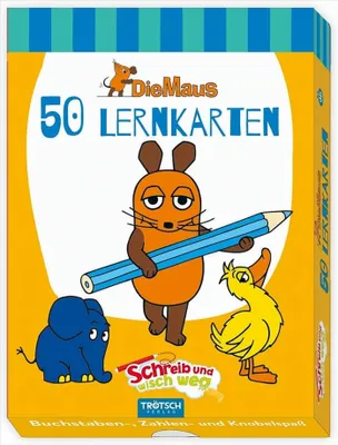 Produktbild von Trötsch Die Maus Lernkarten Schreib und wisch weg mit Stift