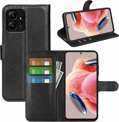 Obrázek produktu pro Pro Xiaomi Redmi Note 12 4G Pouzdro na mobilní telefon Wallet Premium Protective Cover Pouzdra na kryty příslušenství Black