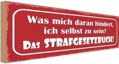 Produktbild von vianmo Holzschild 10x27 cm was daran hindert selbst zu sein Spruch Zitat