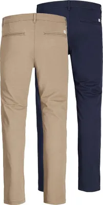 Produktbild von Jack & Jones 12180705, Chino, Erwachsener, Beige, Blau, Baumwolle, Elasthan, Nicht bleichen, Natürliche Trocknung