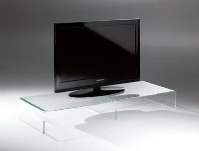 Produktbild von Hochwertiger Acryl-Glas TV-Tisch, TV-Rack, klar, 110 x 40 cm, H 15 cm, Acryl-Glas-Stärke 8 mm