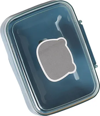 Imagen del producto de Dispensador portátil de jabón de plástico con tapa, ideal para el hogar, la residencia estudiantil o los viajes. Color azul