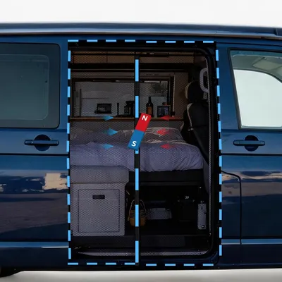 Obrázok produktu pre Sieťka proti komárom pre VW T5/T6 - Sieťka proti hmyzu - Ochrana pred hmyzom - Magnetická - Ochrana pred slnkom - Bezšvový dizajn