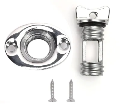 Image de Bouchon de vidange ovale pour bateau avec filetage étanche, en acier inoxydable, pour ouverture de 1 pouce