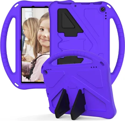 Image de Étui pour enfants pour Amazon Fire HD 10 2023, étui antichoc léger en EVA avec support pliable et poignée Violet