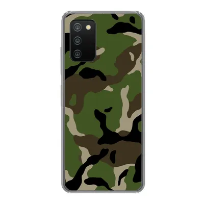 Produktbild von MuchoWow® Handyhülle Schutzhülle Hülle für Samsung Galaxy A03s Militärisches Tarnungsmuster Silikon Softcase Handy Hülle - Schutz