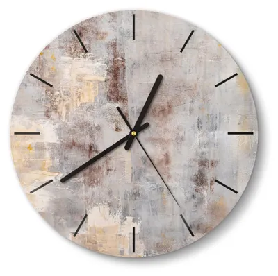 Produktbild von DEQORI Glasuhr Ø30 cm Modern 'Verwitterte Eleganz' Wanduhr Glas Uhr Design leise Küchenuhr