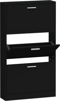 Zdjęcie produktu dla vidaXL Szafka na buty czarna 59x17x108 cm Materiał drewnopochodny