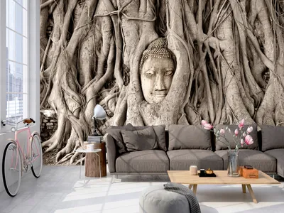 Produktbild von Vlies Fototapete 400x280 cm Tapeten Wandtapete XXL Buddha Bäume h-B-0061-a-a