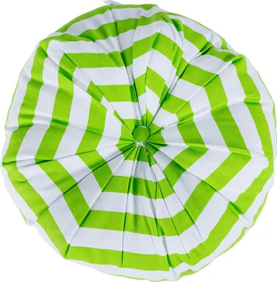 Obrázek produktu pro HOMESCAPES Podlahový polštář osmiúhelník zelený pruhovaný 100% bavlna s polyesterovou výplní Ø 40 cm