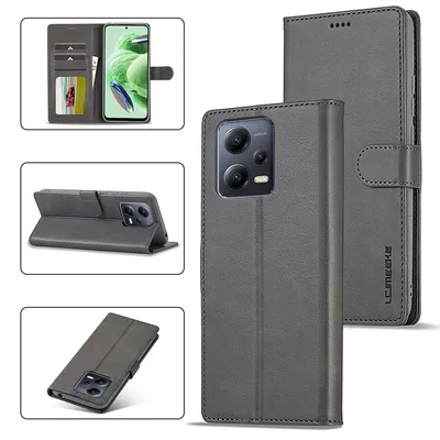 Immagine prodotto di Custodia per Xiaomi Poco X5 Pro, flip case in pelle con chiusura magnetica e supporto, custodia protettiva Grigio