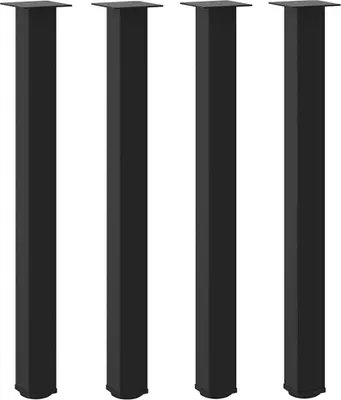 Image de vidaXL Pieds de table de bar 4 pcs. noir 90-92 cm acier