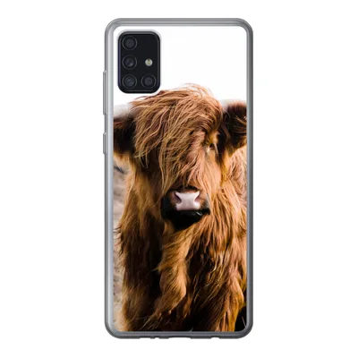 Produktbild von MuchoWow® Handyhülle Schutzhülle Hülle für Samsung Galaxy A52 5G Schottische Highlander - Landschaft - Kuh - Braun - Tiere - Natur Silikon Softcase Handy Hülle - Umschlag