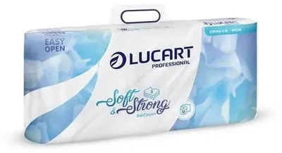 Toaletný papier, 3-vrstvový, malé kotúče, 10 kotúčov, LUCART "Soft and Strong", biely