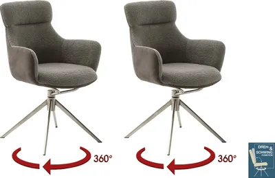 Produktbild von Armlehnstuhl >PELION< (2-er Set) in Schlamm, Polyester - 62x90x62cm (BxHxT)
