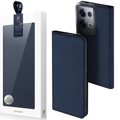 Zdjęcie produktu dla Dux Ducis Skin Pro Etui Oppo Reno 8 Pro Pokrowiec Z Klapką Portfel Na Kartę Podstawka Niebieskie