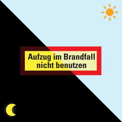 Produktbild von PERMALIGHT power langnachleuchtend Feuerwehrschild Aufzug im Brandfall nicht ...
