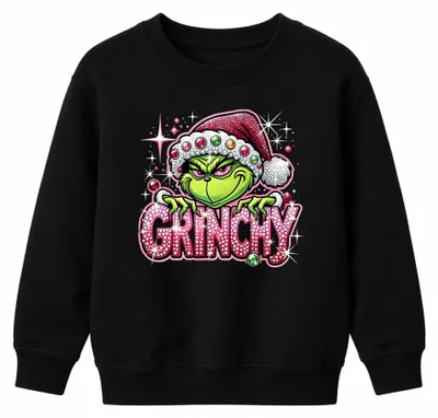 Imagen del producto de Sudadera con estampado navideño "Grinch", con lentejuelas brillantes, color rosa, diseño divertido, regalo uni para niños, color , talla 116