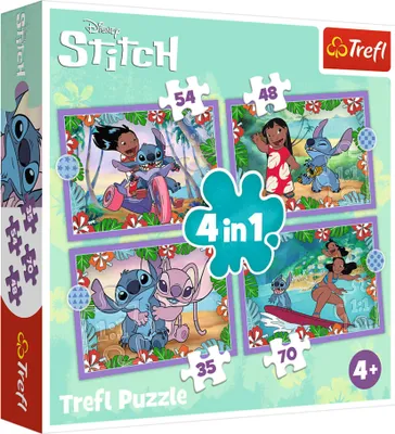 Trefl Lilo & Stitch Puzzle-Set – 2 Puzzles (30 + 48 Teile) & Memory-Spiel, Spaß Für Kinder Ab 3