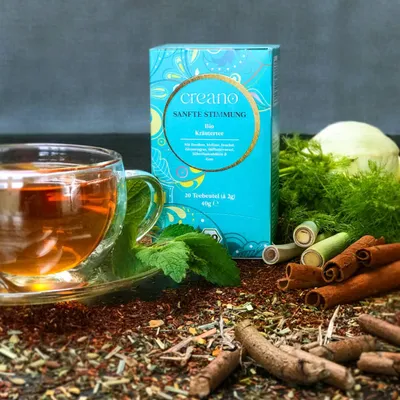 Produktbild von Creano Tee SANFTE STIMMUNG, Kräuterteemischung, Teebeutel-Tee 3er Pack (3x 20 Beutel) *²
