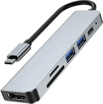 Produktbild von Tech-Protect V4-Hub-Adapter 6In1 Grau