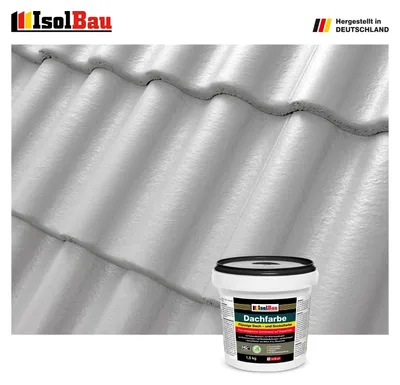 Produktbild von Isolbau Dachfarbe Steingrau 1,5 kg Sockelfarbe Fassadenfarbe Dachbeschichtung RAL Farbe