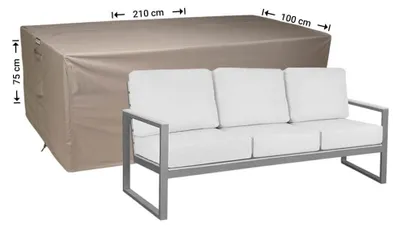 Produktbild von Raffles Covers Raffles Covers Schutzhülle für Loungesofa | Atmungsaktiv | Wasserdicht | UV-beständig | Doppelnähte | Elastischer Kordelzug - Farbe: Taupe, Masse: 210 x 100