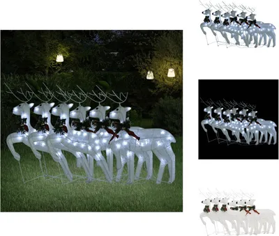 Zdjęcie produktu dla vidaXL Renifer LED 6 szt. Białe 120 LED - lampki choinkowe