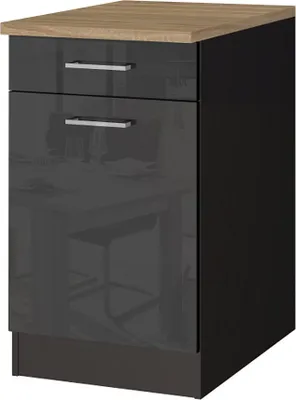 Produktbild von Küchen-Unterschrank 50 MARANELLO-03 Anthrazit Hochglanz Breite 50 cm
