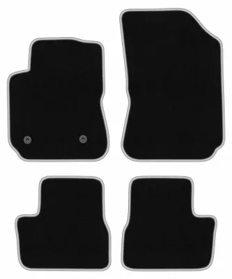 Image de Tapis de sol en moquette noir/argent pour Citroen C4 Cactus 2014-2018 4 pièces