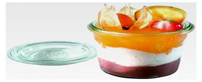 Produktbild von 12er Set Einmachgläser 140 ml mit Deckel, Ø 6 cm, H: 7 cm, Mini-Sturzform, spülmaschinengeeignet, Transparent